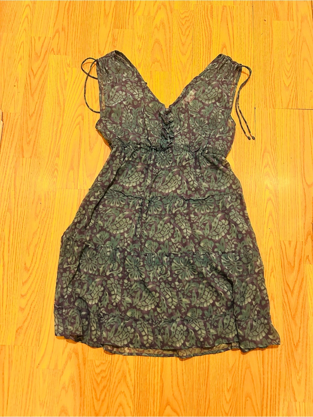 American Eagle Women’s V-Neck Floral Tiered Mini Dress sz M